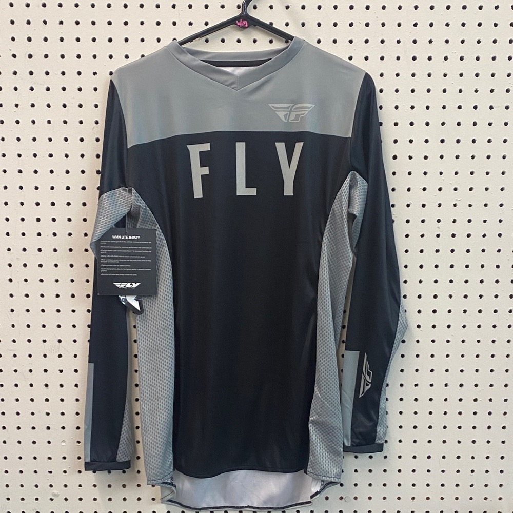 Women's Gray and Black Jersey FLY racing MX Offroad Dirtbike